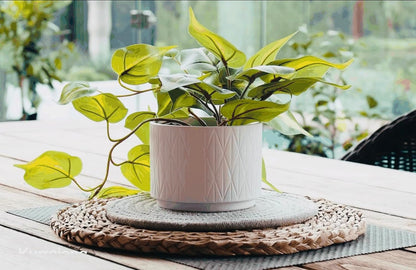 Light Green Fake pothos Plant | Fake Plant for Shelf Decor | Artificial Trailing Ivy Plant with 5" Wide Ceramic Pot | Faux pothos | Feaux Pothos