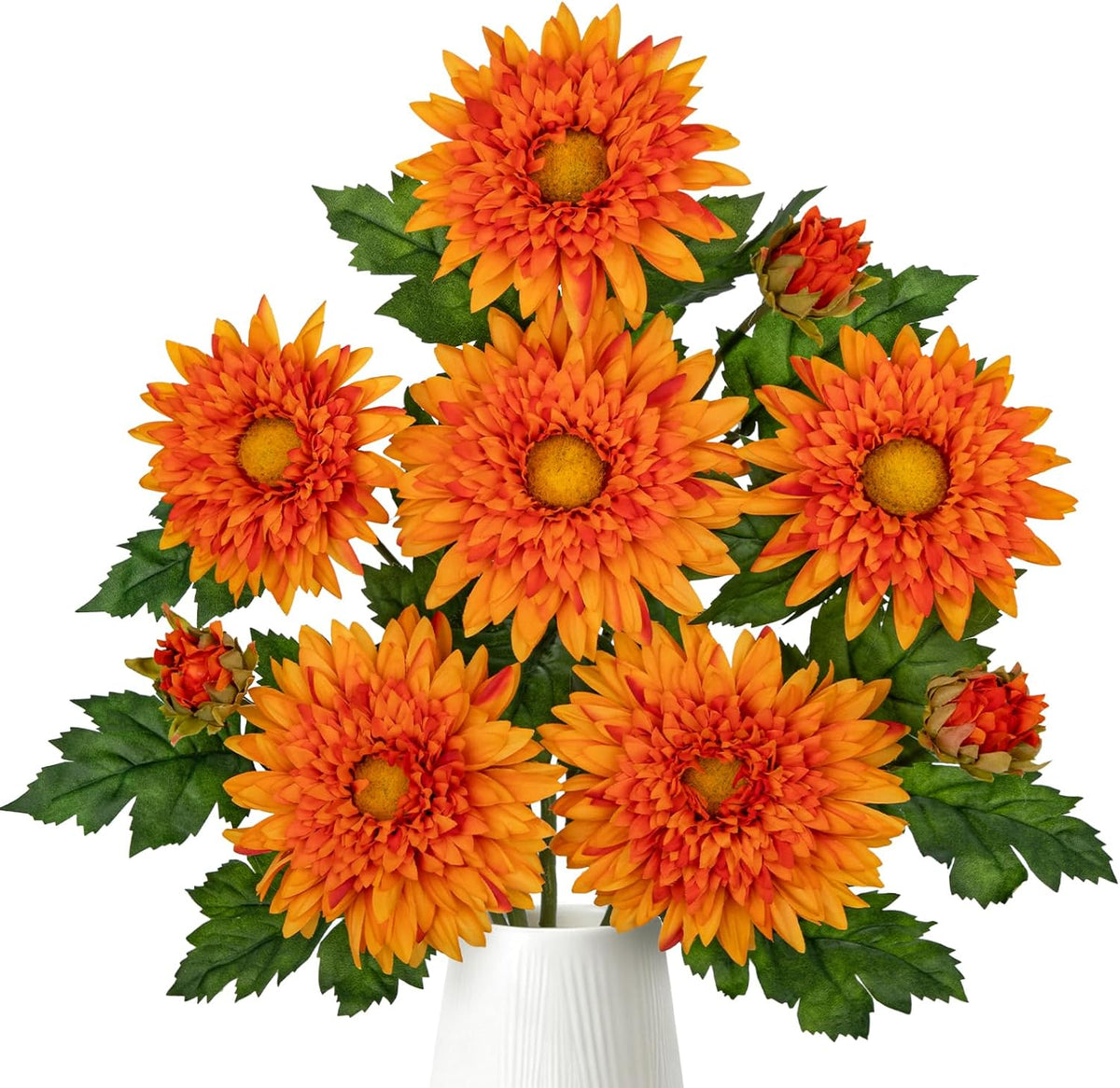 3PCS 29in Orange Artificial Flowers Gerbera Daisy Fall Flowers Stems Decor