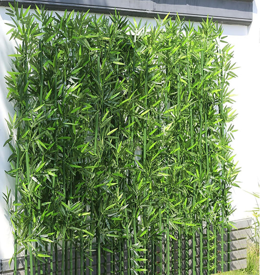 4/5/6/7ft Artificial Bamboo Tree 10 Pack, Fake Bamboo Plant with Encrypted Silk Leaves for Garden Yard Indoor Outdoor Decor, Privacy Waterproof Faux Plants