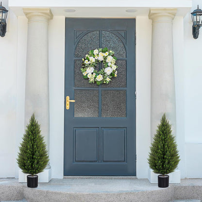 VIVATREES 3FT Artificial Topiary Cedar Trees, UV-Resistant Faux Evergreen Outdoor Plants, Artificial Pine Tree for Outdoor Front Porch Patio Entryway Decor, Set of 2