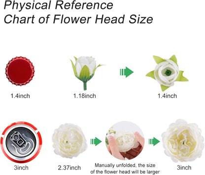 4 Bundles Artificial Peonies Silk Flowers, White Faux Peony Bouquet Florals Arrangements Decor for Farmhouse Home Boho Wedding Table Centerpiece, Fake Plastic Flowers Bulk Vase Decoration (White)