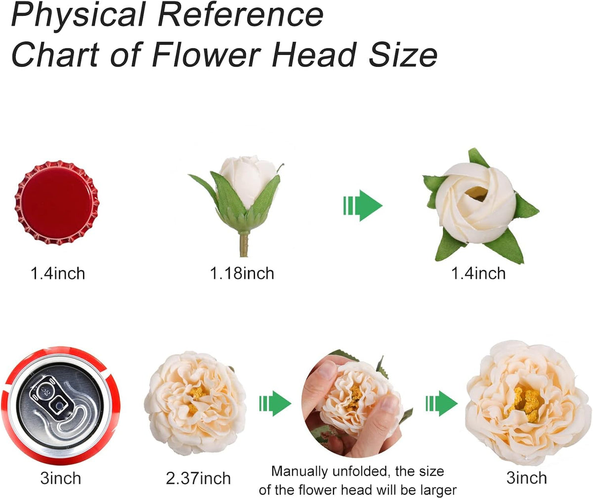 4 Bundles Artificial Peonies Silk Flowers, White Faux Peony Bouquet Florals Arrangements Decor for Farmhouse Home Boho Wedding Table Centerpiece, Fake Plastic Flowers Bulk Vase Decoration (White)