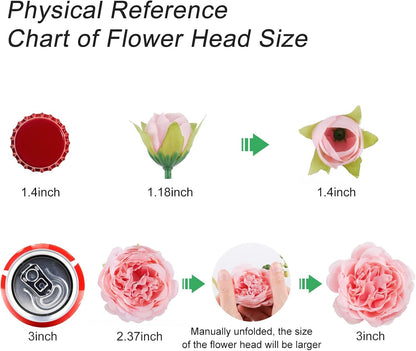 4 Bundles Artificial Peonies Silk Flowers, White Faux Peony Bouquet Florals Arrangements Decor for Farmhouse Home Boho Wedding Table Centerpiece, Fake Plastic Flowers Bulk Vase Decoration (White)