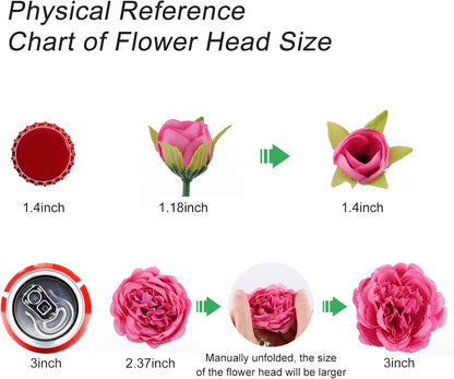 4 Bundles Artificial Peonies Silk Flowers, White Faux Peony Bouquet Florals Arrangements Decor for Farmhouse Home Boho Wedding Table Centerpiece, Fake Plastic Flowers Bulk Vase Decoration (White)