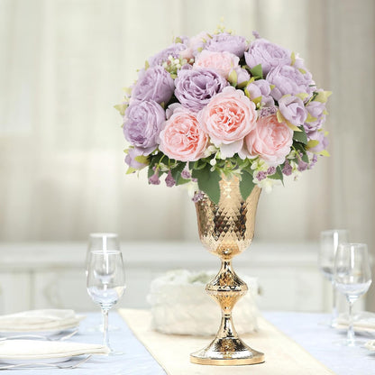 4 Bundles Artificial Peonies Silk Flowers, White Faux Peony Bouquet Florals Arrangements Decor for Farmhouse Home Boho Wedding Table Centerpiece, Fake Plastic Flowers Bulk Vase Decoration (White)