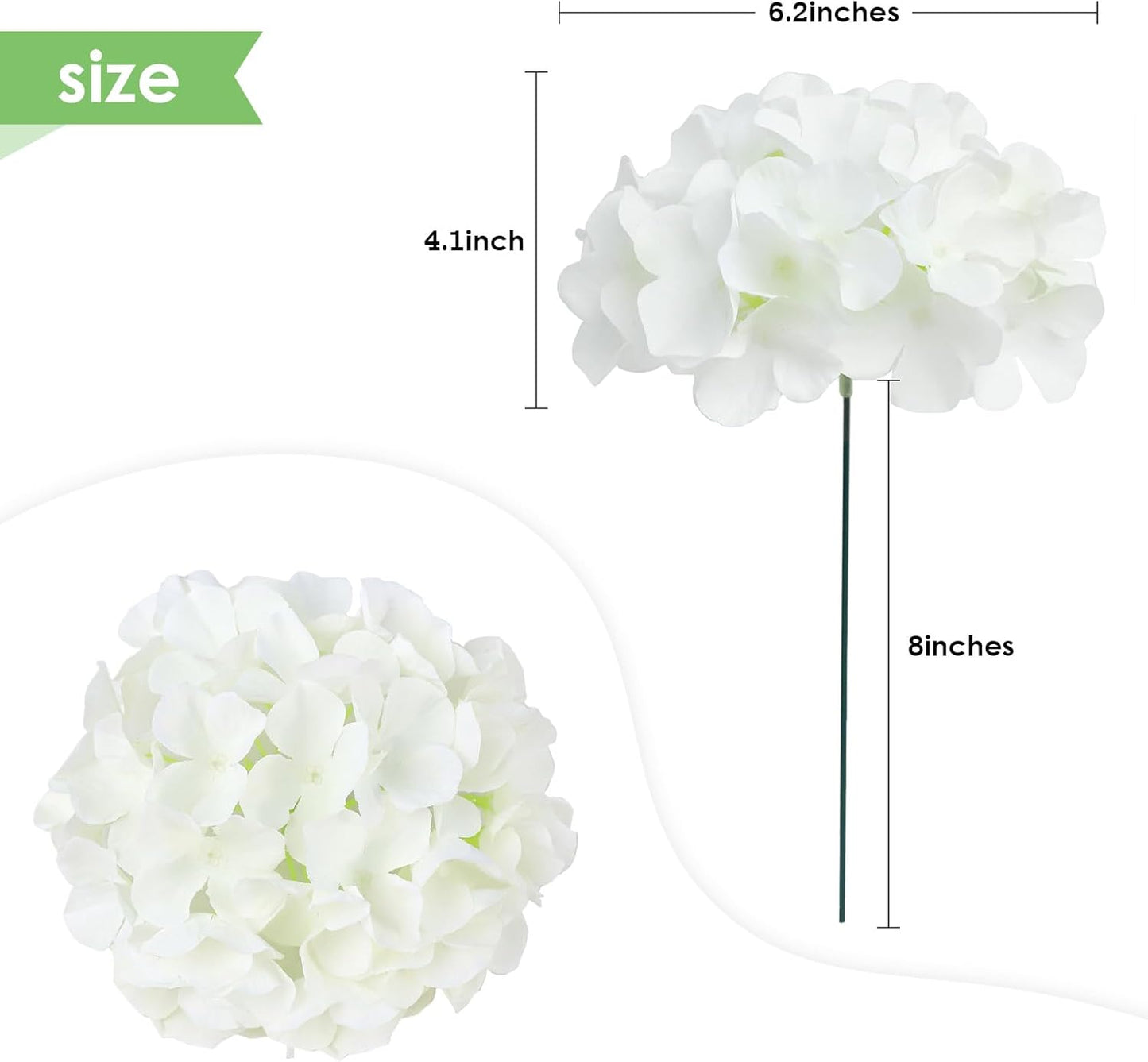 35Pcs White Hydrangea Artificial Flowers with Stems, Realistic Ivory Silk Hydrangeas Fake Flowers for Wedding Decor, Table Centerpieces, Baby Shower, Bouquet Arch,Home Office Party Decoration