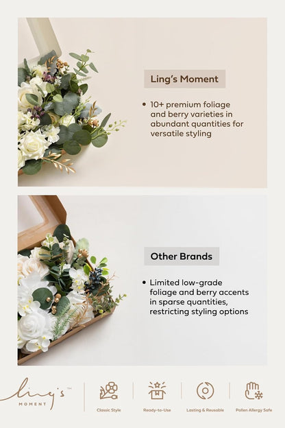 Artificial Pink Wedding Flowers Combo, English Pastel, Deluxe