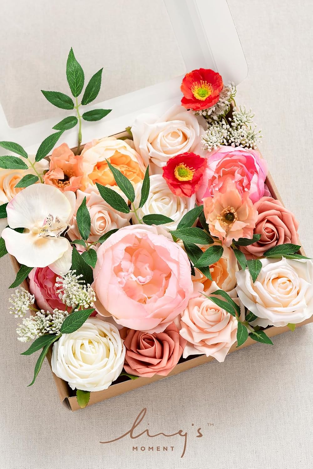 Artificial Pink Wedding Flowers Combo, English Pastel, Deluxe