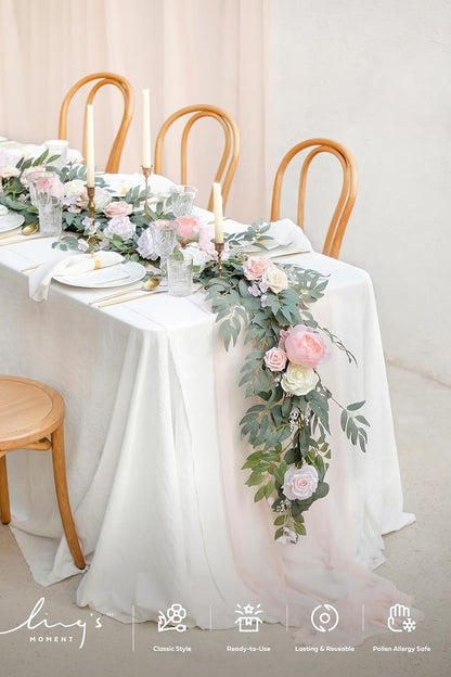 Artificial Pink Wedding Flowers Combo, English Pastel, Deluxe