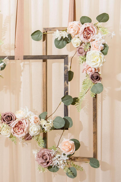 Artificial Pink Wedding Flowers Combo, English Pastel, Deluxe