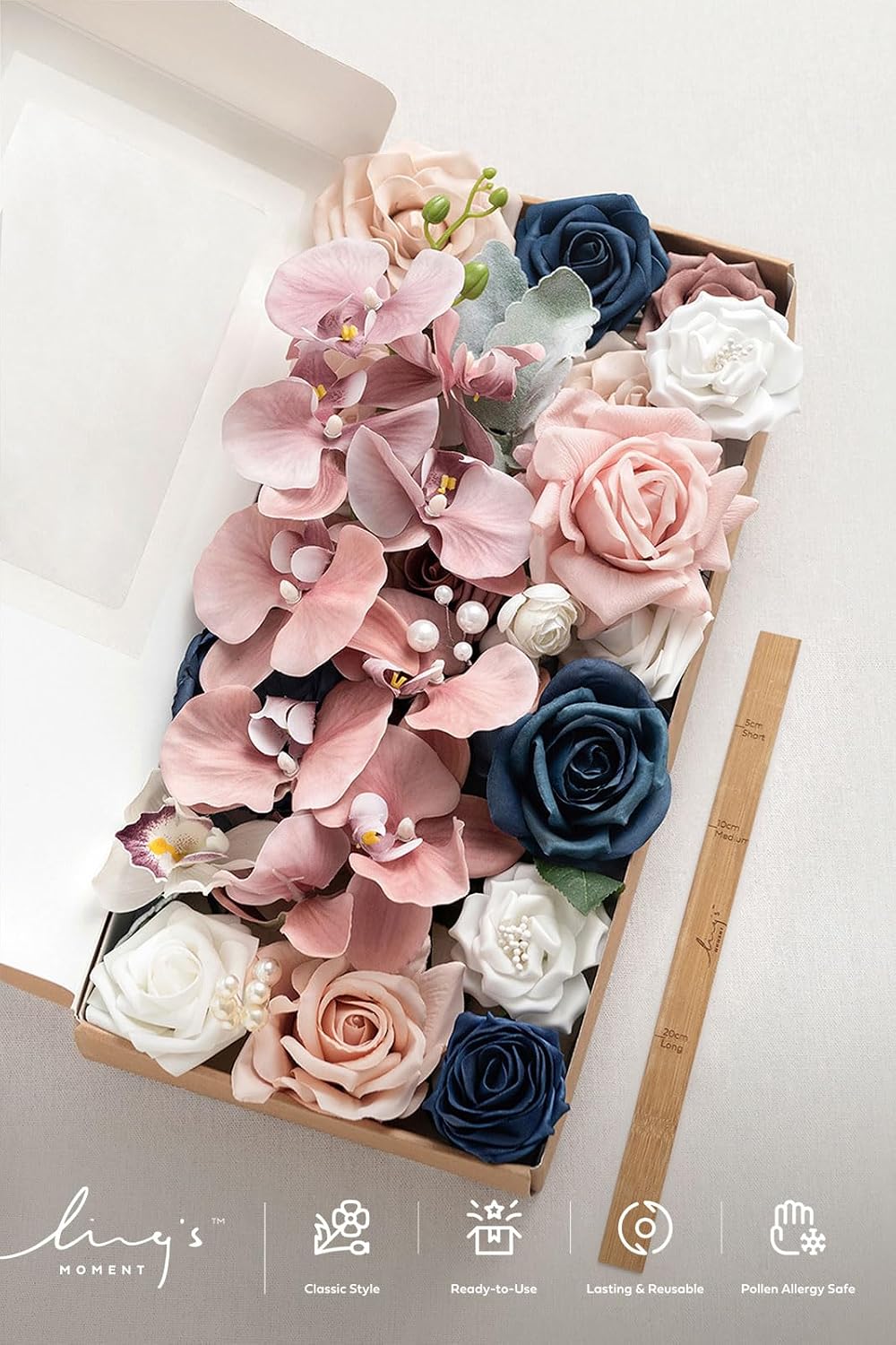 Artificial Pink Wedding Flowers Combo, English Pastel, Deluxe