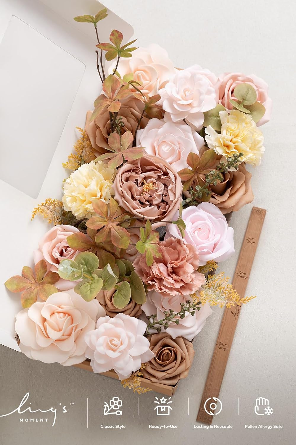 Artificial Pink Wedding Flowers Combo, English Pastel, Deluxe
