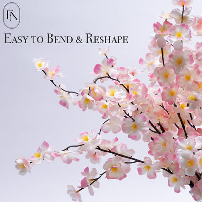 8 Pack Artificial Cherry Blossom Branches - 20 Inch Real Touch Silk Flowers with Bendable Stems for Vase, Wedding, Home Office Decor, Spring Floral, Party & Event Decor (Blush Pink Gradient)