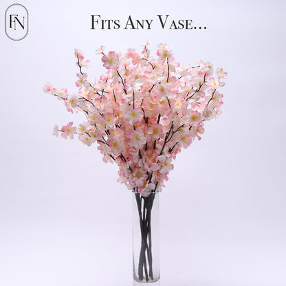 8 Pack Artificial Cherry Blossom Branches - 20 Inch Real Touch Silk Flowers with Bendable Stems for Vase, Wedding, Home Office Decor, Spring Floral, Party & Event Decor (Blush Pink Gradient)