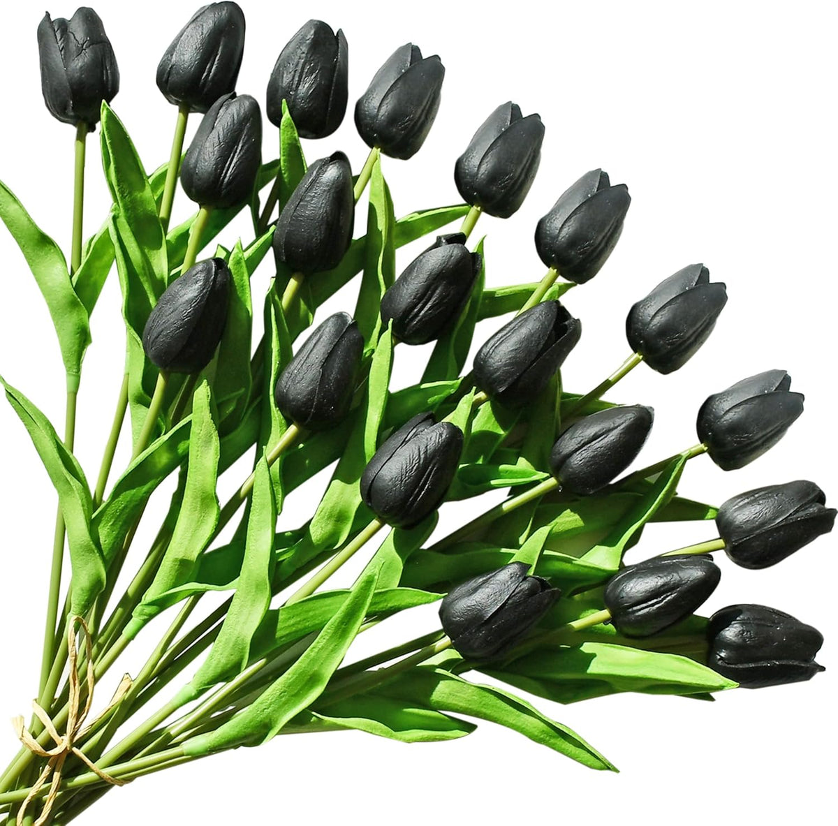Artificial White Tulips 20 Pcs – 13.5 Inch PU Faux Flowers with Bendable Stems for Home Décor, Wedding Centerpieces, DIY Floral Arrangements, New Year and Valentine's Day