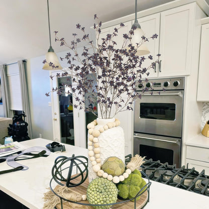 3 Pcs Cherry Blossom Branches Artificial Flowers for Spring Summer Indoor Decoration Faux Cherry Blossom Long Stems Creamy White Silk Fake Flowers for Tall Vase Arrangements Home Wedding Table