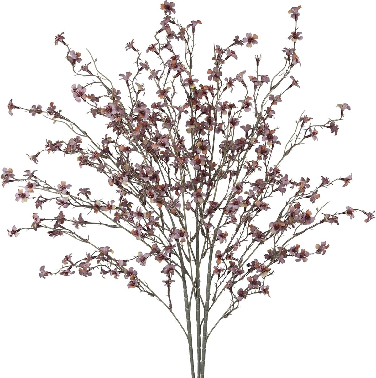 3 Pcs Cherry Blossom Branches Artificial Flowers for Spring Summer Indoor Decoration Faux Cherry Blossom Long Stems Creamy White Silk Fake Flowers for Tall Vase Arrangements Home Wedding Table
