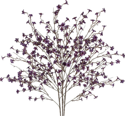 3 Pcs Cherry Blossom Branches Artificial Flowers for Spring Summer Indoor Decoration Faux Cherry Blossom Long Stems Creamy White Silk Fake Flowers for Tall Vase Arrangements Home Wedding Table