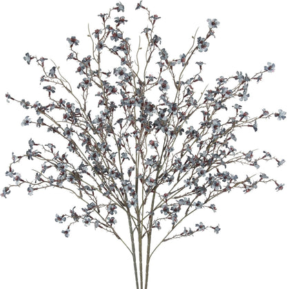 3 Pcs Cherry Blossom Branches Artificial Flowers for Spring Summer Indoor Decoration Faux Cherry Blossom Long Stems Creamy White Silk Fake Flowers for Tall Vase Arrangements Home Wedding Table