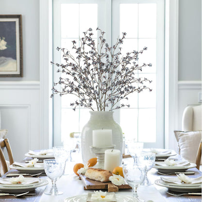 3 Pcs Cherry Blossom Branches Artificial Flowers for Spring Summer Indoor Decoration Faux Cherry Blossom Long Stems Creamy White Silk Fake Flowers for Tall Vase Arrangements Home Wedding Table