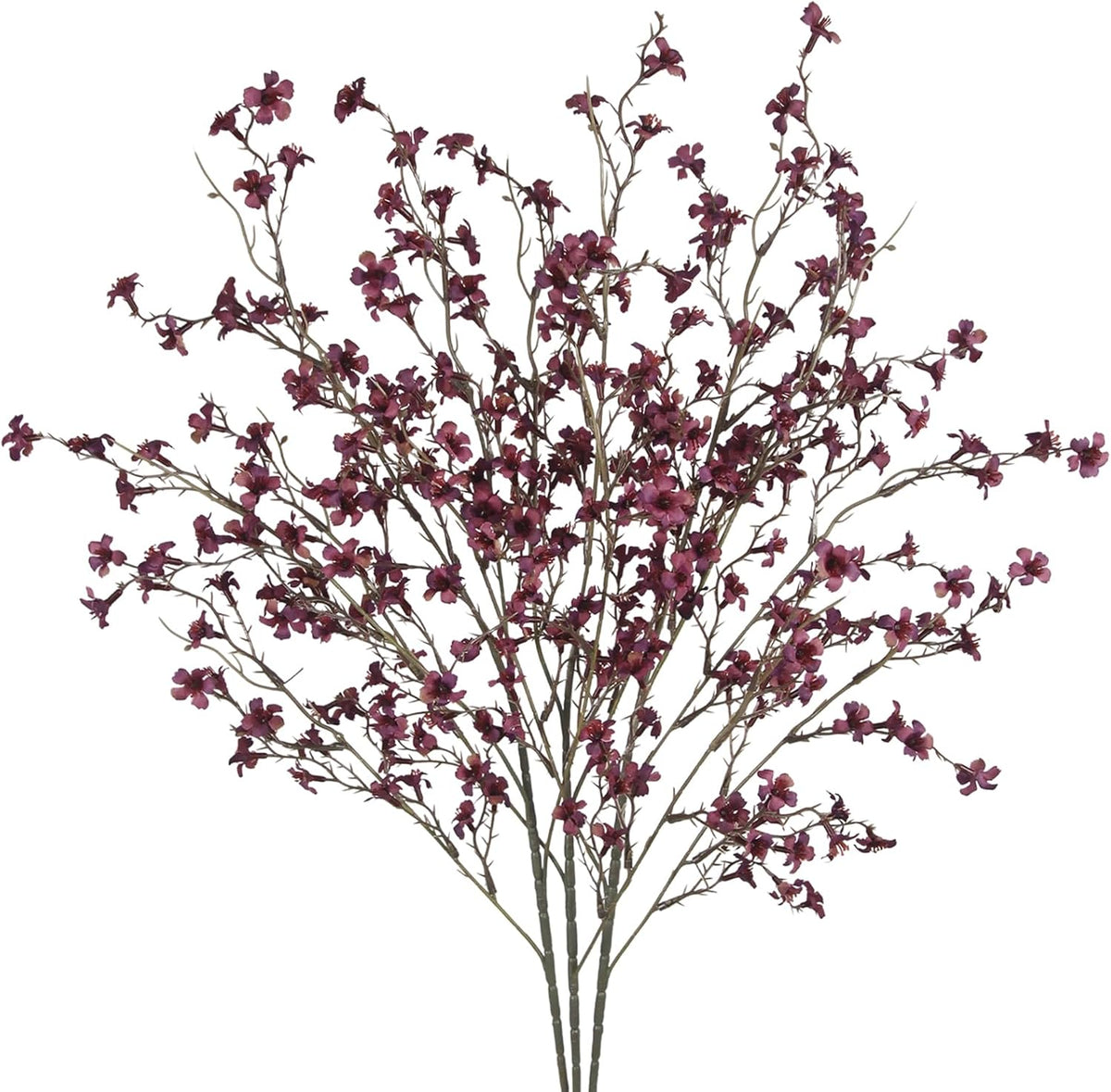 3 Pcs Cherry Blossom Branches Artificial Flowers for Spring Summer Indoor Decoration Faux Cherry Blossom Long Stems Creamy White Silk Fake Flowers for Tall Vase Arrangements Home Wedding Table