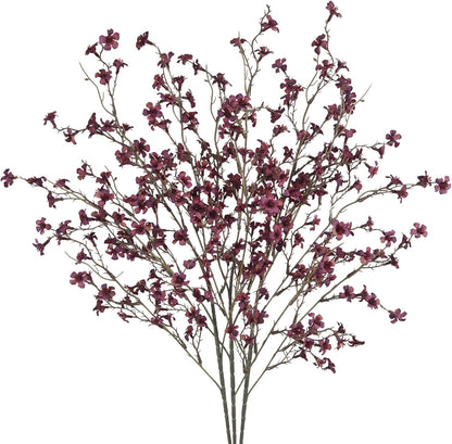 3 Pcs Cherry Blossom Branches Artificial Flowers for Spring Summer Indoor Decoration Faux Cherry Blossom Long Stems Creamy White Silk Fake Flowers for Tall Vase Arrangements Home Wedding Table