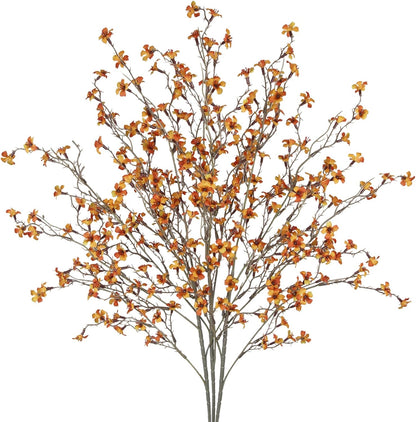 3 Pcs Cherry Blossom Branches Artificial Flowers for Spring Summer Indoor Decoration Faux Cherry Blossom Long Stems Creamy White Silk Fake Flowers for Tall Vase Arrangements Home Wedding Table