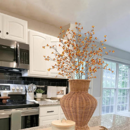 3 Pcs Cherry Blossom Branches Artificial Flowers for Spring Summer Indoor Decoration Faux Cherry Blossom Long Stems Creamy White Silk Fake Flowers for Tall Vase Arrangements Home Wedding Table
