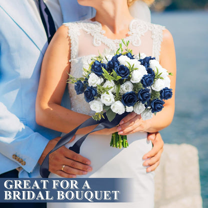 8 Pack Artificial Mini Purple and Lilac Roses 12 Inch Fake Flowers with Stems 80 Small 1.6 Inch Flower Heads Silk Mini Rose Bouquets for Wedding Centerpieces, Bridal Bouquets, Home Party Decor