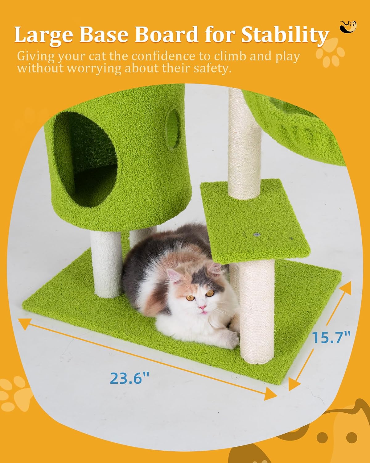 Flower Cat Tree for Indoor Cats,41.2" Cute Cat Tree for Adult Cats | 2-Door Large Cat Condo Cave Bed,Cat Tower with Scratching Posts,Cozy Floral Perch and Hammock for Kittens,Green Pink