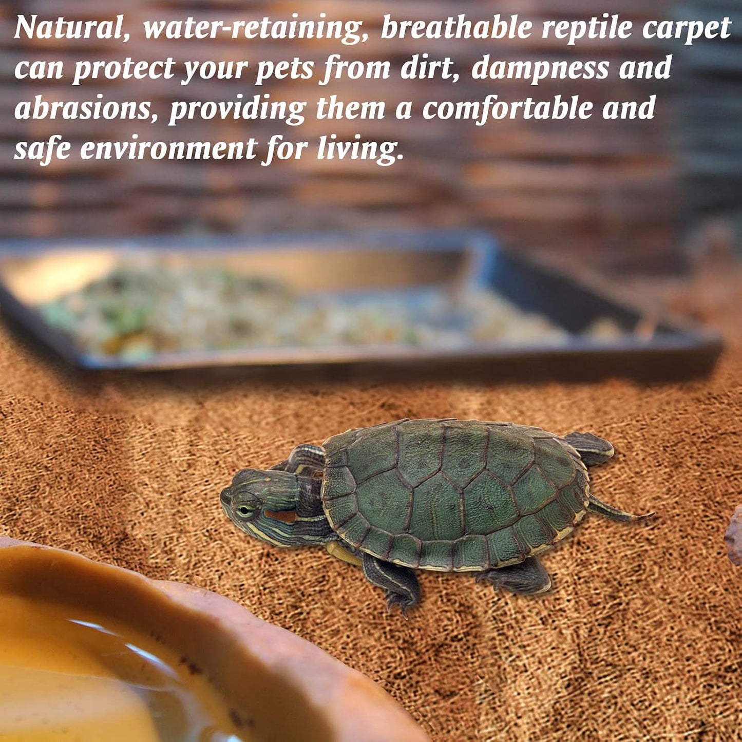 10 Pcs Reptile Carpet, 12X12 inch Natural Coconut Fiber Liner Mat Flooring Accessories for Reptile Tank - Bearded Dragon Tortoise Lizard Turtle Snake Leopard Gecko Substrate Bedding