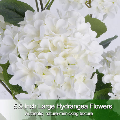 2 Pcs 4Ft Artificial Hydrangea Tree Potted Plants, Fake Flowers Tree