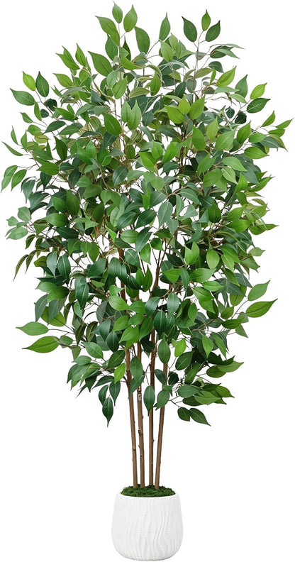 2 Pcs 4Ft Artificial Hydrangea Tree Potted Plants, Fake Flowers Tree