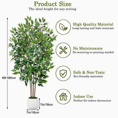 2 Pcs 4Ft Artificial Hydrangea Tree Potted Plants, Fake Flowers Tree