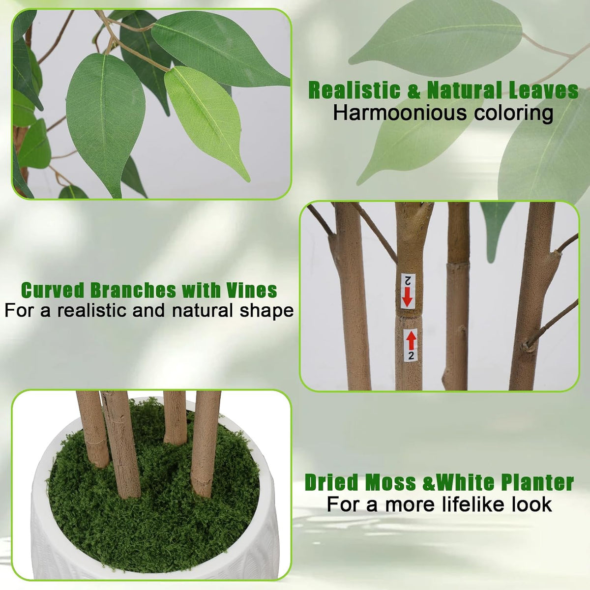 2 Pcs 4Ft Artificial Hydrangea Tree Potted Plants, Fake Flowers Tree