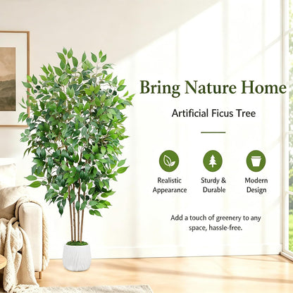2 Pcs 4Ft Artificial Hydrangea Tree Potted Plants, Fake Flowers Tree