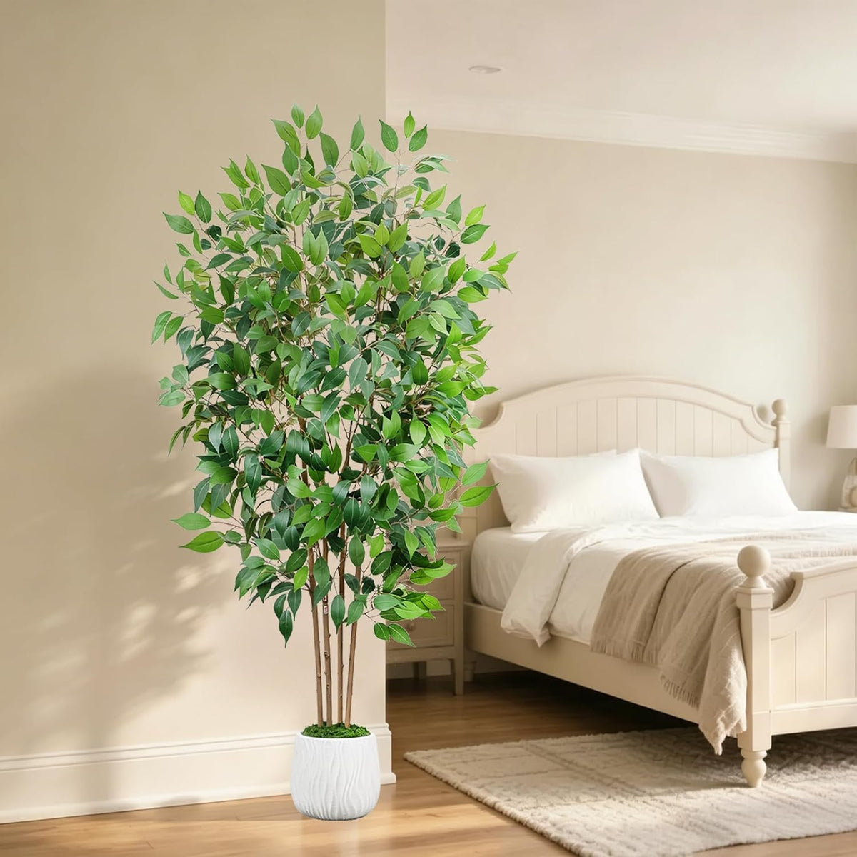 2 Pcs 4Ft Artificial Hydrangea Tree Potted Plants, Fake Flowers Tree