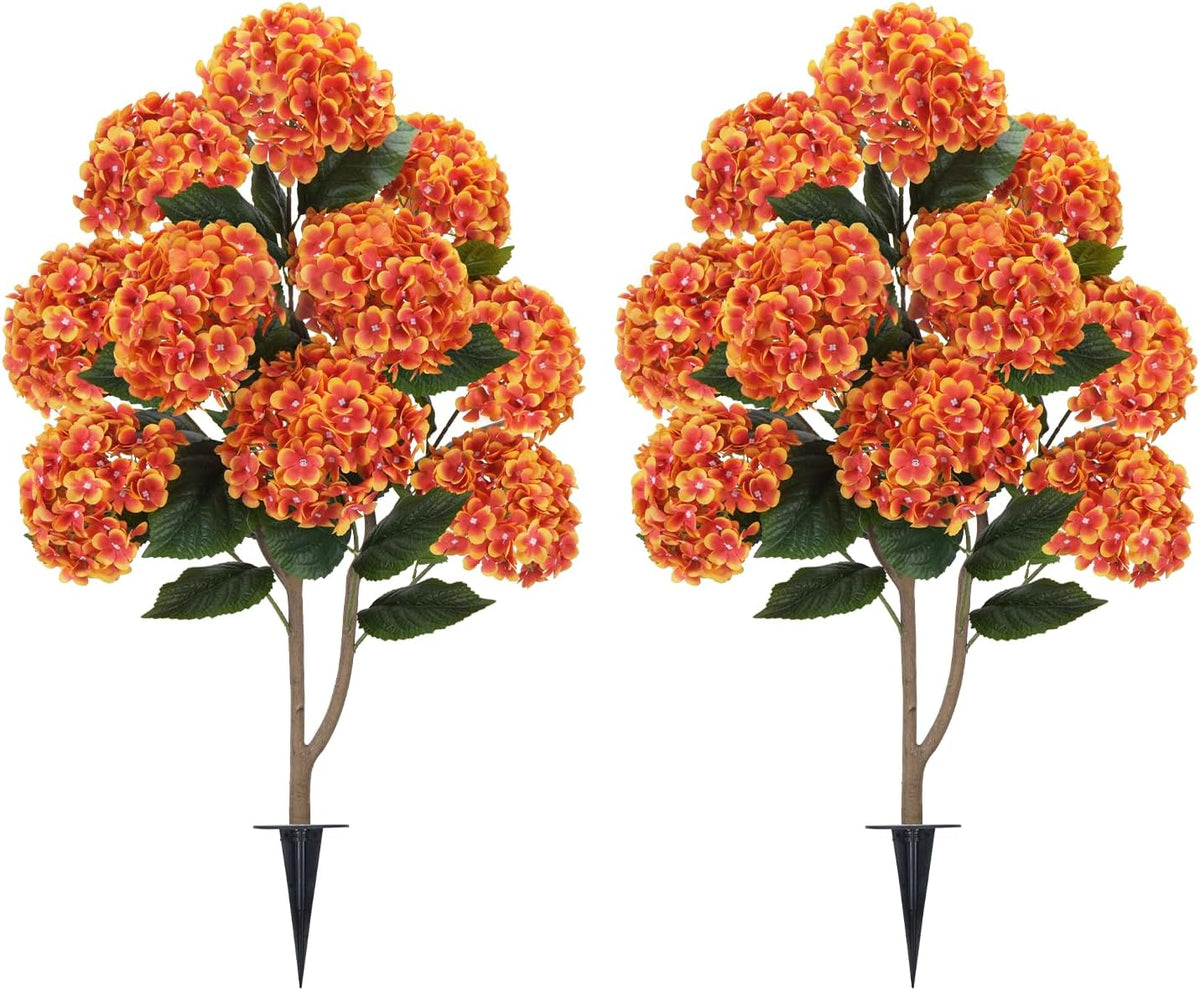 2 Pcs 4Ft Artificial Hydrangea Tree Potted Plants, Fake Flowers Tree