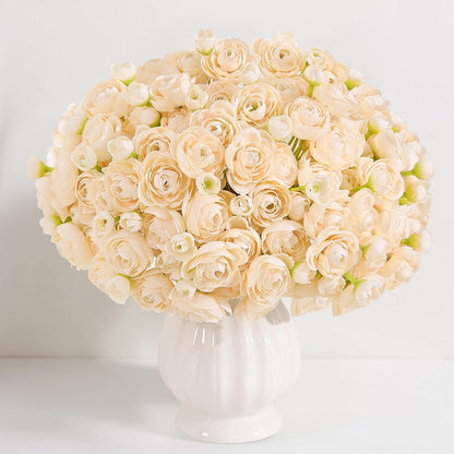 Mini Ranunculus Artificial Flowers Bouquet Creamy