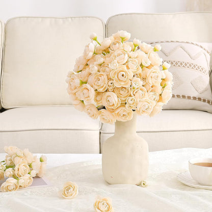 Mini Ranunculus Artificial Flowers Bouquet Creamy