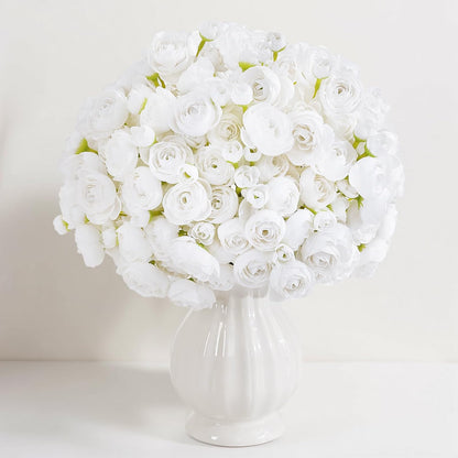 Mini Ranunculus Artificial Flowers Bouquet Creamy
