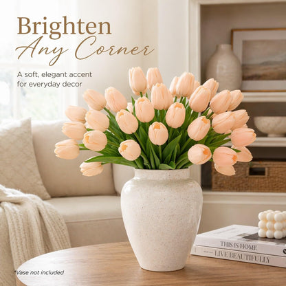 30PCS Artificial Tulip Flowers, Real Touch Soft Tulips for Home Decorations