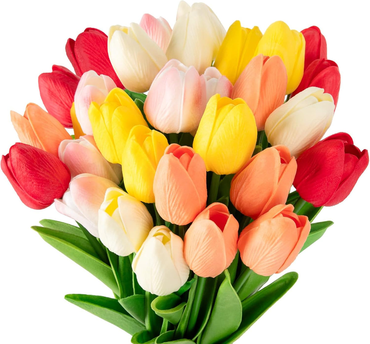 30PCS Artificial Tulip Flowers, Real Touch Soft Tulips for Home Decorations