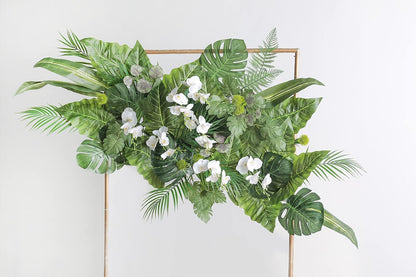 Artificial Greenery Spray Box Set(Pack of 30pcs) with 9 Kinds of Filler for Safari Jungle Hawaiian Luau Party Table Decoration Wedding Birthday Theme Party Decorations (Palm Leaves)