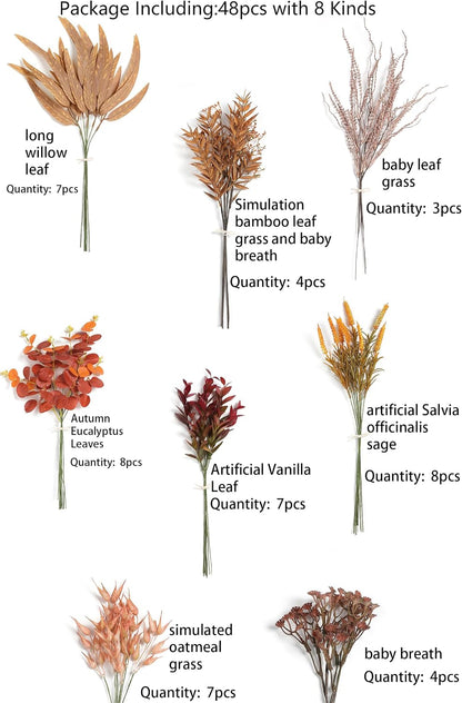 Artificial Greenery Spray Box Set(Pack of 30pcs) with 9 Kinds of Filler for Safari Jungle Hawaiian Luau Party Table Decoration Wedding Birthday Theme Party Decorations (Palm Leaves)
