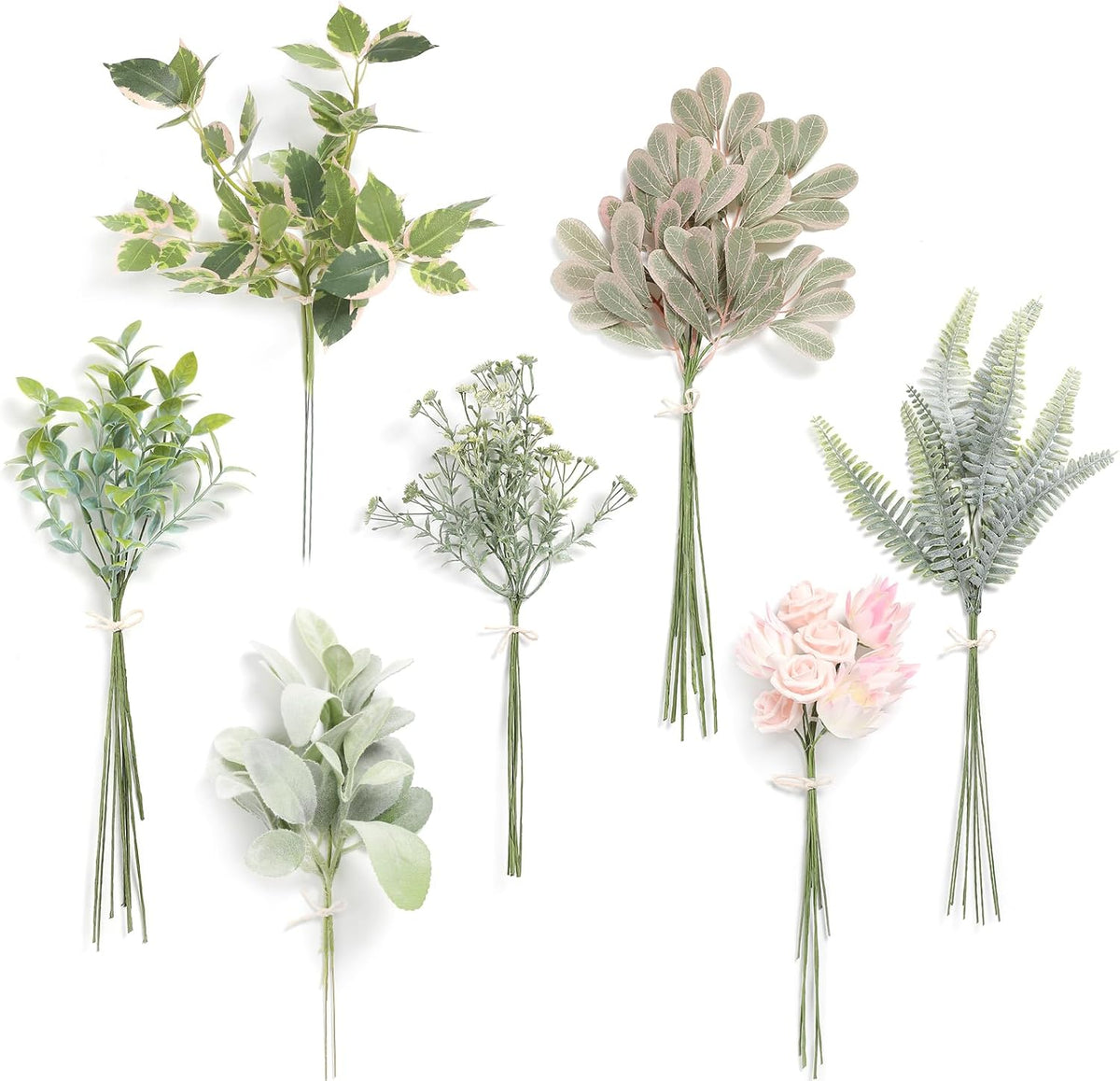 Artificial Greenery Spray Box Set(Pack of 30pcs) with 9 Kinds of Filler for Safari Jungle Hawaiian Luau Party Table Decoration Wedding Birthday Theme Party Decorations (Palm Leaves)