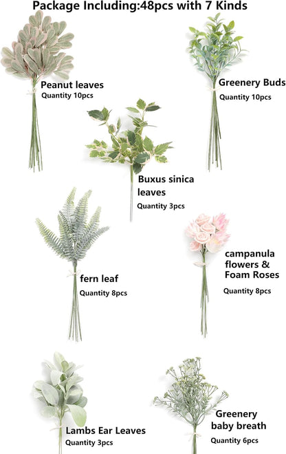Artificial Greenery Spray Box Set(Pack of 30pcs) with 9 Kinds of Filler for Safari Jungle Hawaiian Luau Party Table Decoration Wedding Birthday Theme Party Decorations (Palm Leaves)