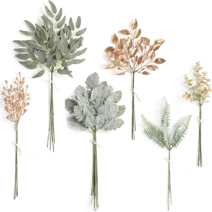 Artificial Greenery Spray Box Set(Pack of 30pcs) with 9 Kinds of Filler for Safari Jungle Hawaiian Luau Party Table Decoration Wedding Birthday Theme Party Decorations (Palm Leaves)