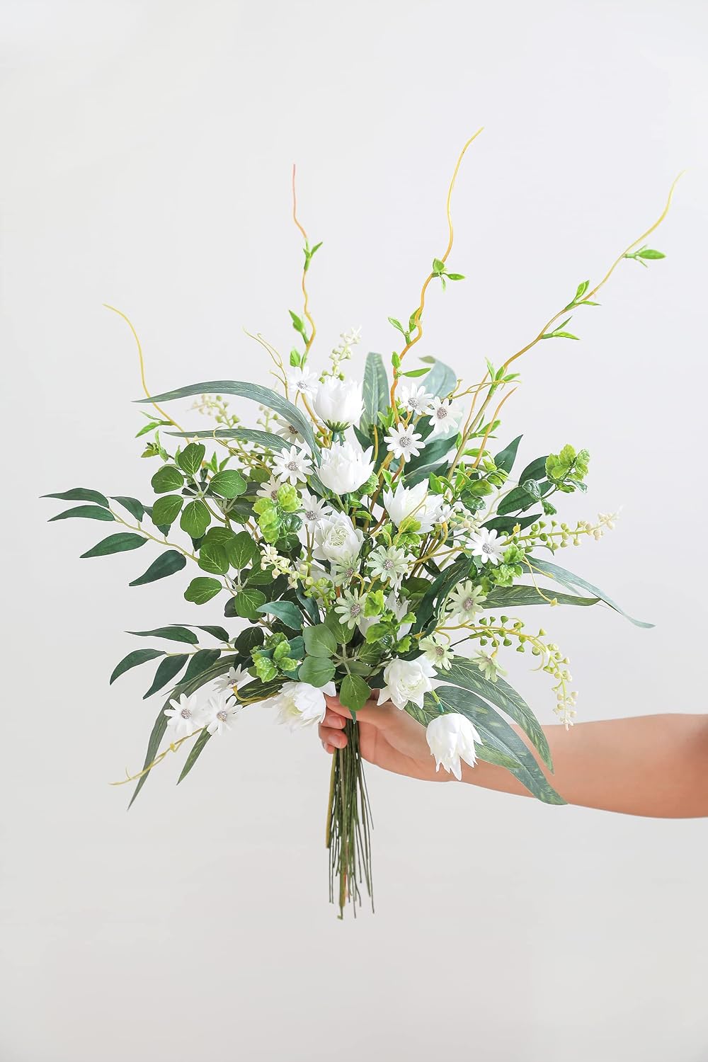 Artificial Greenery Spray Box Set(Pack of 30pcs) with 9 Kinds of Filler for Safari Jungle Hawaiian Luau Party Table Decoration Wedding Birthday Theme Party Decorations (Palm Leaves)