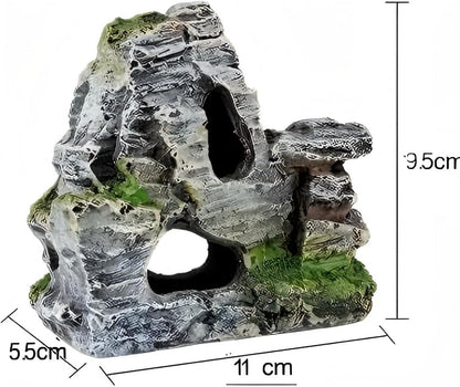 Artificial Moss Rock Cave Aquarium Decor, Fish Tank Hideout, Mountain Terrain Ornament